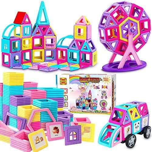 COOLJOY 138 PCS Bloques Magnéticos 3D, Juguetes Construcciones Magneticas para Niños, Juguete Educativo y Creativo para Niños Adultos Regalos de Cumpleaños 3 Años