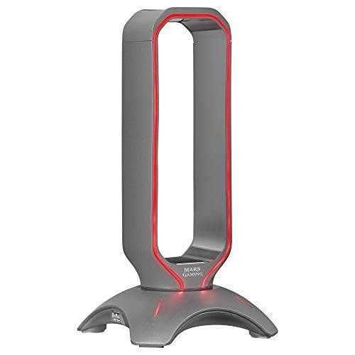 Mars Gaming - Soporte cascos Gaming, RGB Flow, 2x USB 2.0