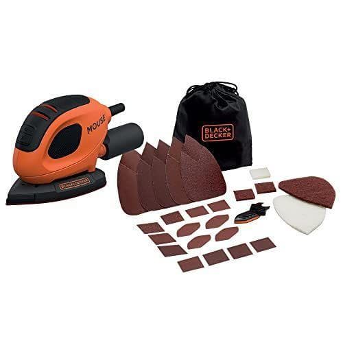 BLACK+DECKER - Lijadora de55W con 10 accesorios y bolsa de transporte