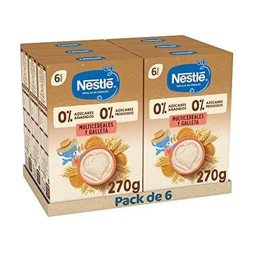 Nestlé - Papillas 0% azúcares añadidos con galleta