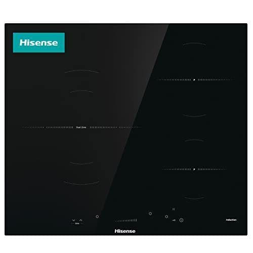 Hisense I6341CB - Placa Inducción, 3 Zonas, 1 Con Foco Gigante 29 cm, Doble Corona, Gráficos Minimalistas, Encimera de 60 cm, Bloqueo Infantil Resistente a los Arañazos, Terminación biselada