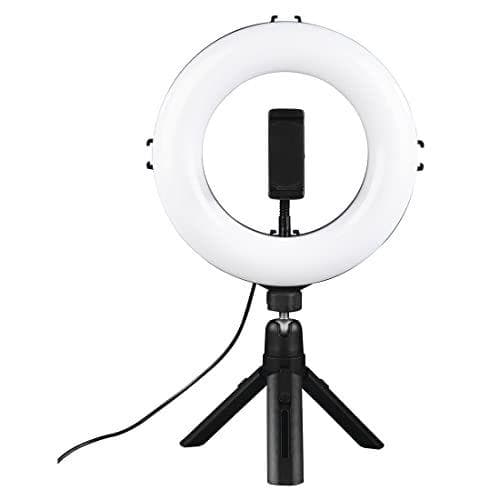 Hama - Aro de luz LED, trípode inclinable para smartphones