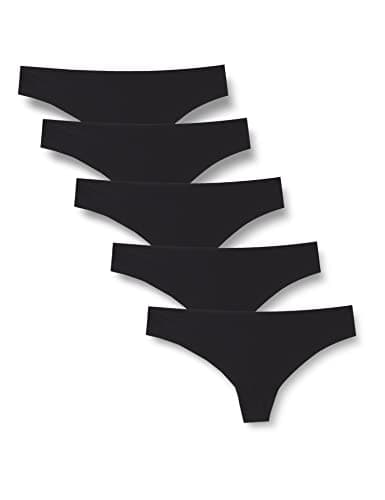 Iris & Lilly - Pack de 5 tangas con bordes sin costuras de mujer