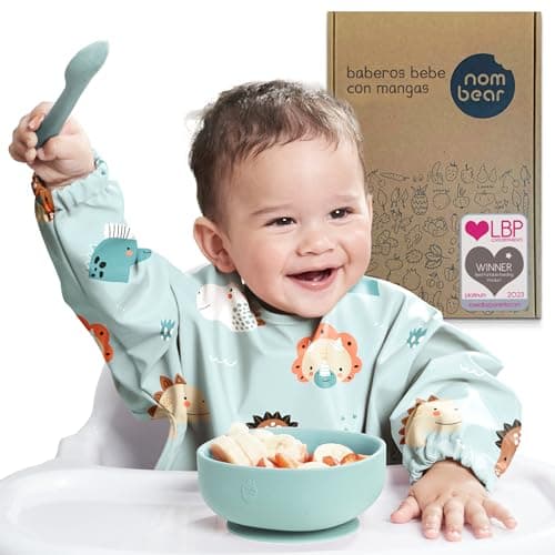 Nombear - Babero con mangas impermeable para bebés a partir de 6 meses
