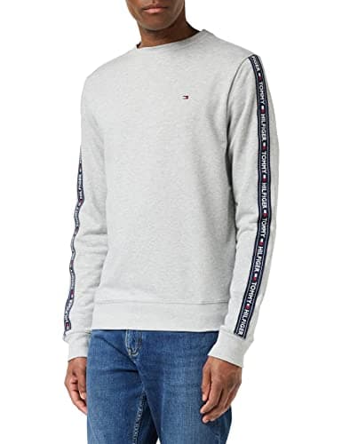 Tommy Hilfiger - Sudadera sin capucha con cuello, puños y bajo de punto acanalado