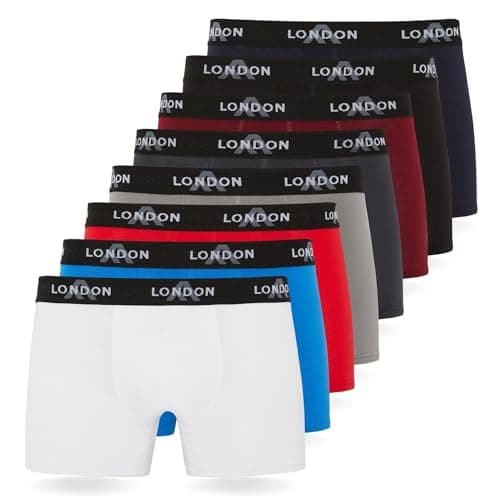 FM London - Pack de 8 bóxers elásticos para hombre