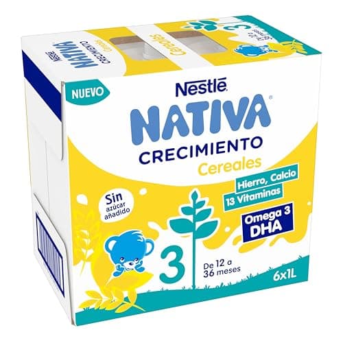 NESTLÉ NATIVA - 6 Bricks de leche de crecimiento líquida con cereales | Para bebés a partir de 1 año