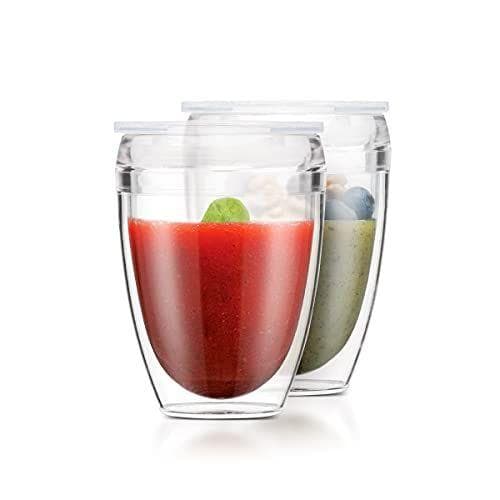 BODUM - Juego de 2 vasos de doble plástico BODUM - Juego de 2 vasos de doble plástico