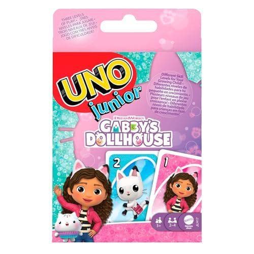 Mattel Games UNO Junior - Juego de cartas: La casa de muñecas de Gabby