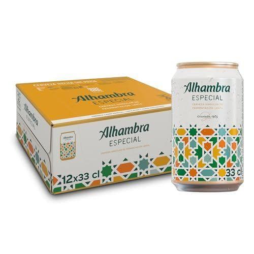 Alhambra Especial - Pack de 12 latas de cerveza de fermentación lenta Alhambra Especial - Pack de 12 latas de cerveza de fermentación lenta