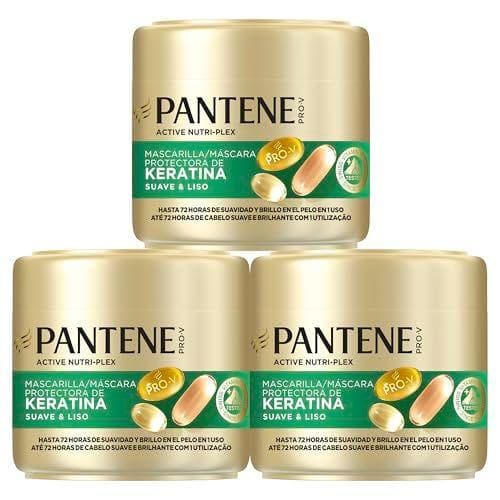 Pantene - Pack de 3 botes de mascarilla de keratina para pelo encrespado