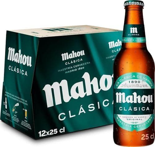 Mahou Clásica - Pack 12 botellines de cerveza dorada lager