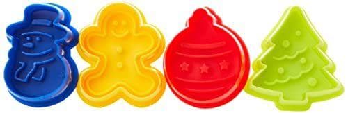 Ibili - Set 4 cortapastas con expulsor | Temática: navidad