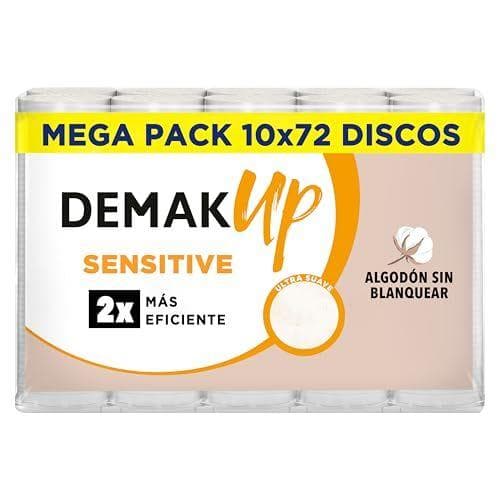 Demak'Up Sensitive - 720 discos desmaquillantes redondos de algodón natural | Sin blanquear