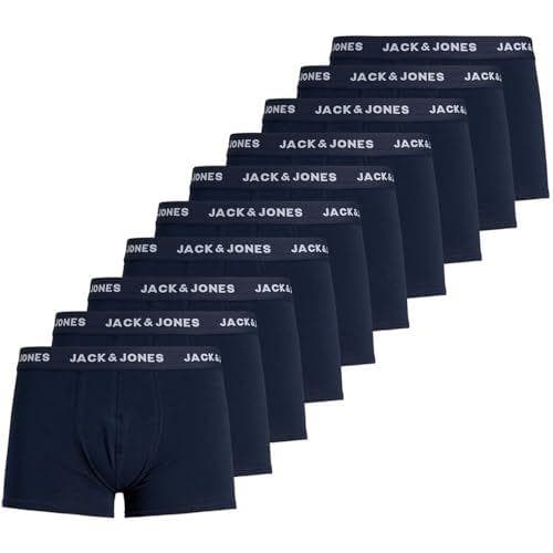 JACK & JONES - Pack de 10 calzoncillos tipo bóxer para hombre