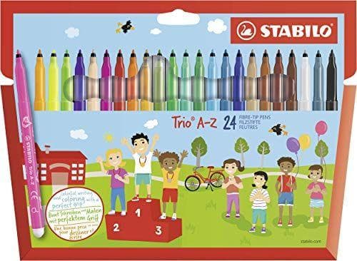 STABILO - Rotulador con zona de sujeción triangular - Estuche con 24 colores