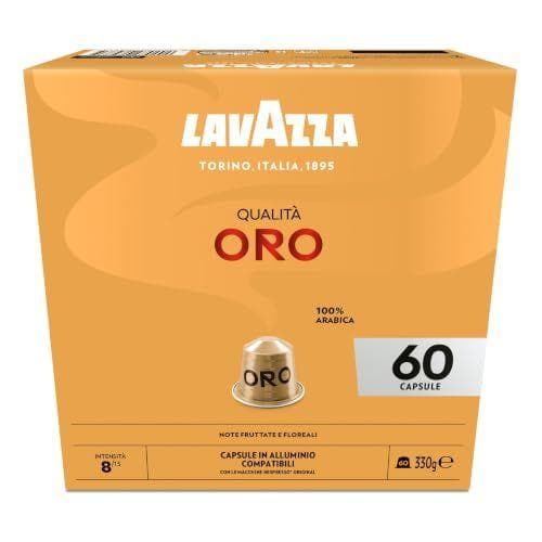 Lavazza Qualità Oro - 60 Cápsulas de aluminio compatibles con máquinas Nespresso | 100% Arábica