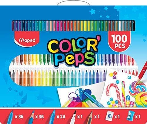 Estuche pintura maped color peps kit 100 piezas surtidas Estuche pintura maped color peps kit 100 piezas surtidas