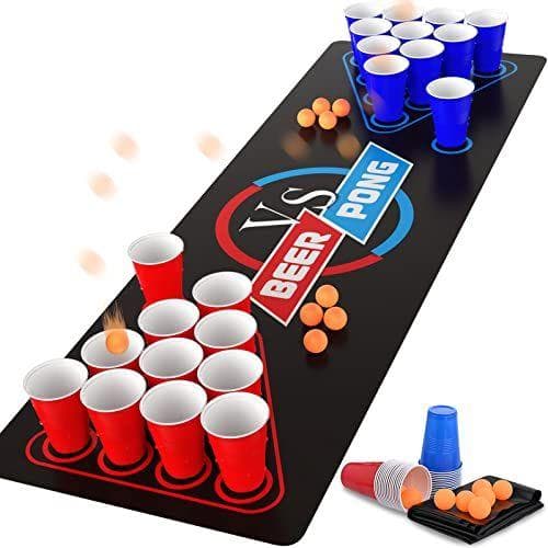 Cieex Beer Pong Kit, Juegos de Bebida, Juego de Beer Pong, Impermeable Tapete de Mesa de Beer Pong, 30 Tazas, 8 Pelotas, Divertido Juego de Bebida para Adultos para Fiestas, Festivales, Barbacoa Cieex Beer Pong Kit, Juegos de Bebida, Juego de Beer Pong, Impermeable Tapete de Mesa de Beer Pong, 30 Tazas, 8 Pelotas, Divertido Juego de Bebida para Adultos para Fiestas, Festivales, Barbacoa
