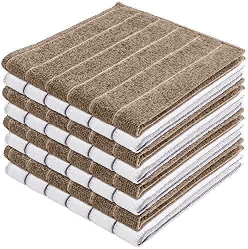 AIDEA Paños de Cocina Marrón y Blanco