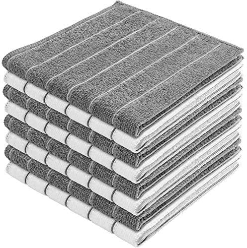 AIDEA Paños de Cocina Gris y Blanco
