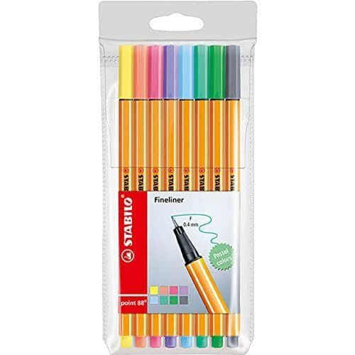 Rotulador stabilo punta de fibra point 88 estuche de 8 colores surtidos pastel Rotulador stabilo punta de fibra point 88 estuche de 8 colores surtidos pastel