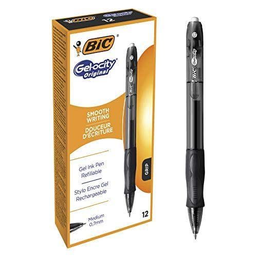 BIC Gelocity Original - Caja de 12 bolígrafos gel, color negro BIC Gelocity Original - Caja de 12 bolígrafos gel, color negro