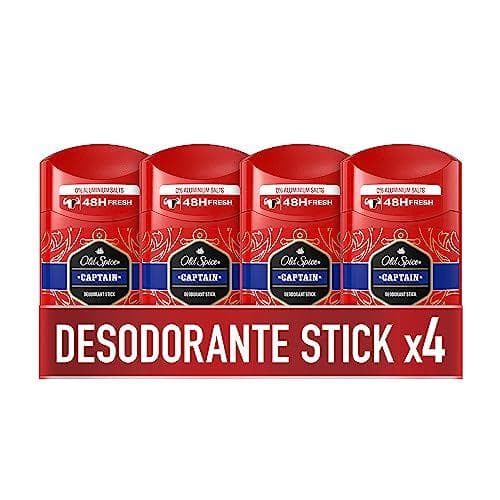 PACK X4 Old Spice Captain - Desodorante en barra para hombres, 50 ml PACK X4 Old Spice Captain - Desodorante en barra para hombres, 50 ml