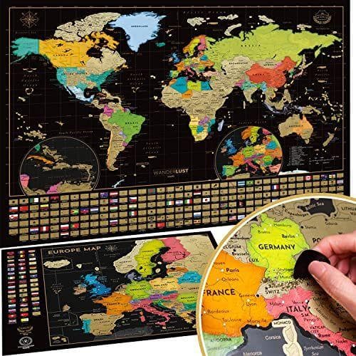 WANDERLUST MAPS Mapa Mundi para Rascar