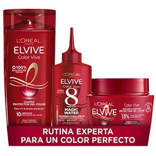 L'Oreal Paris Elvive Champú para Pelo Teñido, Tratamiento Magic Water y Mascarilla Protector del Color L'Oreal Paris Elvive Champú para Pelo Teñido, Tratamiento Magic Water y Mascarilla Protector del Color