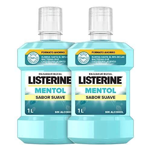 Listerine - Enjuague bucal mentol, Sabor Suave, 1000 ml x 2 Listerine - Enjuague bucal mentol, Sabor Suave, 1000 ml x 2