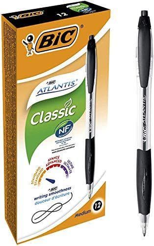 BIC - Bolígrafos retráctiles punta media (1,0 mm) Caja de 12 unidades BIC - Bolígrafos retráctiles punta media (1,0 mm) Caja de 12 unidades