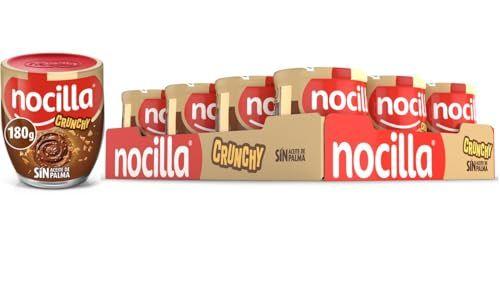 Nocilla Crunchy - Pack de 12 vasos de crema de cacao con trocitos crujientes