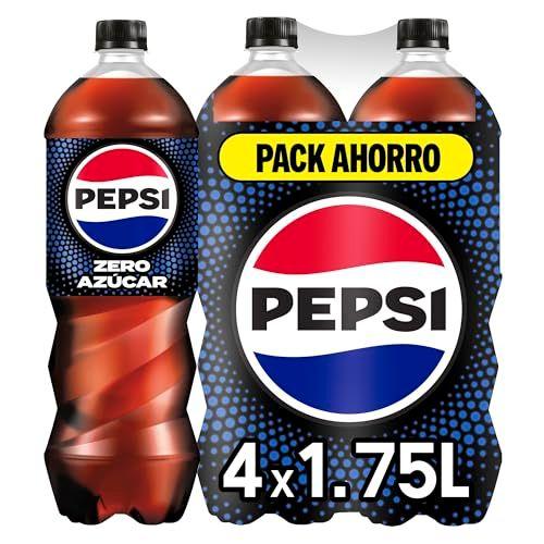 Pepsi zero - Pack de 4 botellas de refresco de cola con cero azúcar y cero calorías
