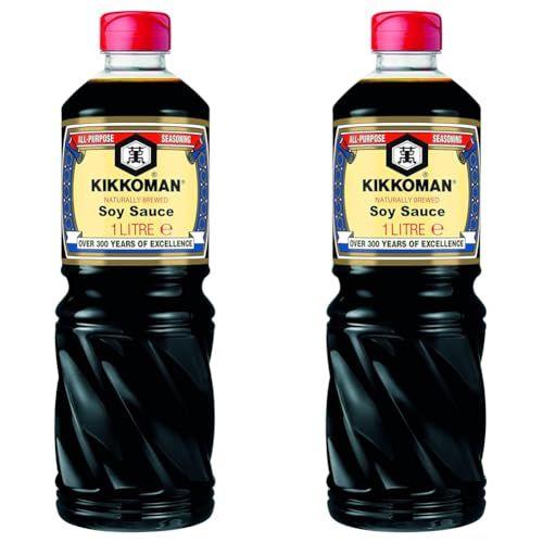 Kikkoman - Pack de 2 botellas de salsa de soja oscura