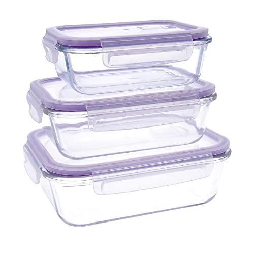 Set 3 Recipientes Herméticos de Vidrio 37cl - 64cl - 104cl