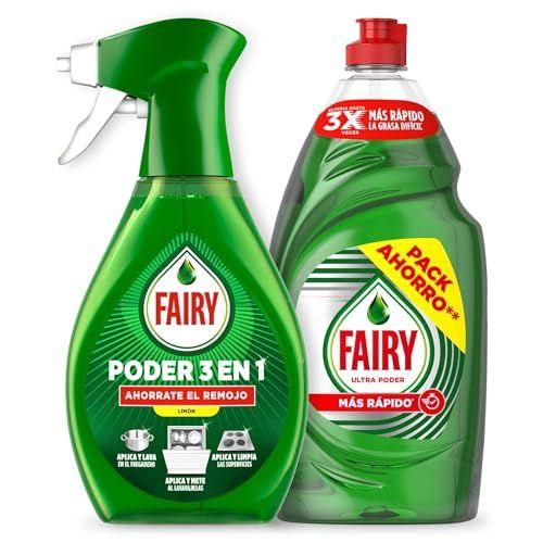 Fairy Ultra Poder - Lavavajillas líquido + Spray limón