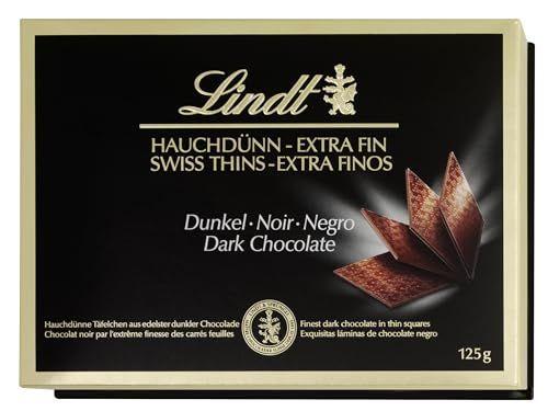 Lindt Swiss Thins - Láminas de chocolate negro extrafinos | Suave e intenso
