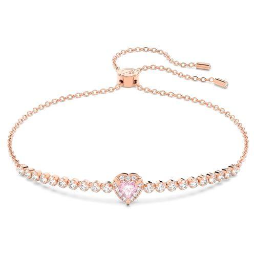 Swarovski - Pulsera con detalle de corazón rosa