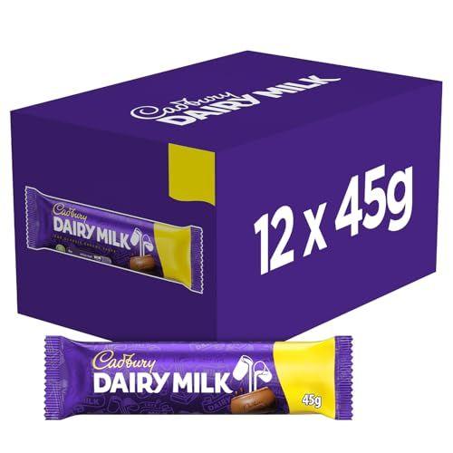 Cadbury - Barritas de chocolate con leche (Pack 12 Unidades, 45 g)