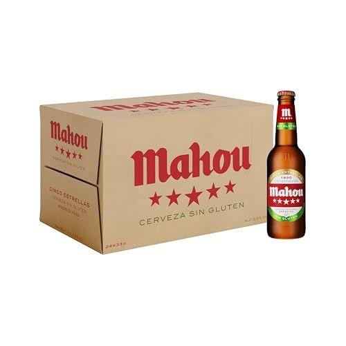 Mahou - Cerveza Dorada sin gluten (Pack 24 Botellas x 33 cl)