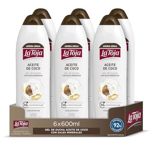 La Toja - Pack de 6 botes de gel de ducha | Aceite de coco