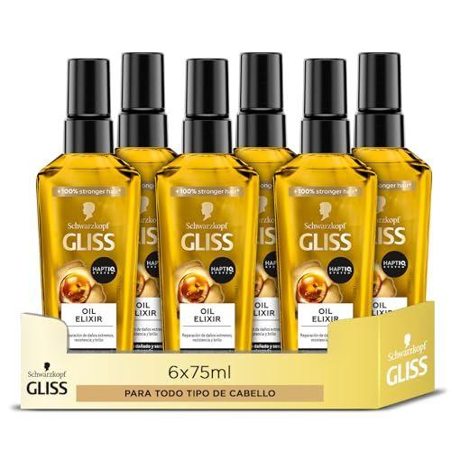 Gliss - Pack de 6 botes de aceite | Tratamiento Sublimador Oil Elixir