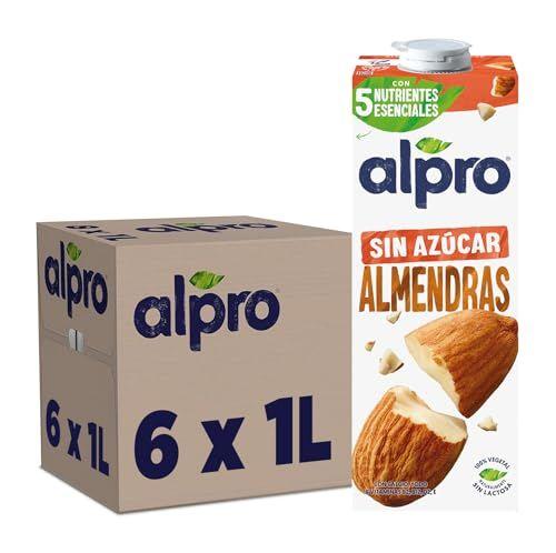Alpro - Pack de 6 bebidas de almendras sin azúcar con calcio y vitaminas añadidas