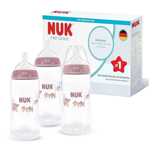 NUK First Choice - Pack de 3 biberones anticólicos 