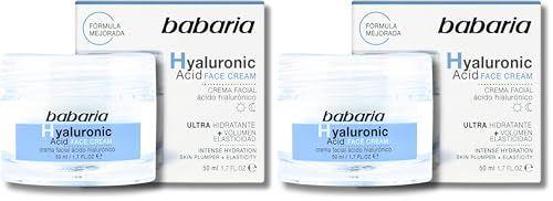 Babaria - Pack de 2 botes de crema antiarrugas con ácido hialuronico 