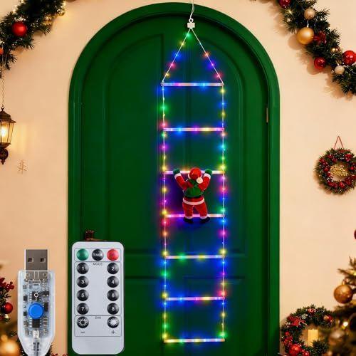 Qoosea - Cadena de luces de escalera de navidad