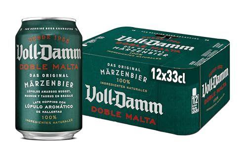 Voll-Damm - Pack de 12 latas de cerveza doble malta | Espuma consistente