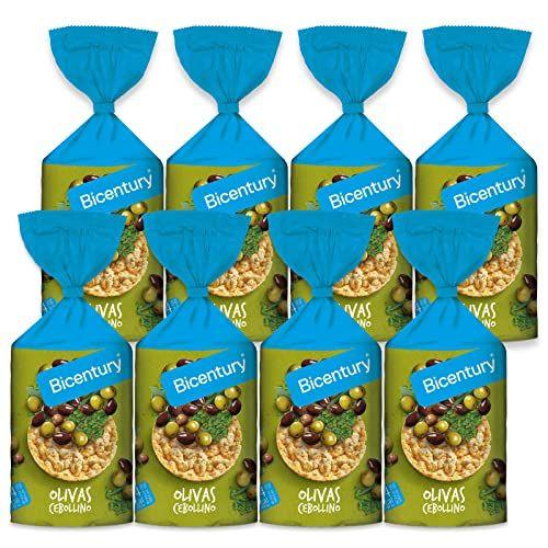 Bicentury - 8 unidades de tortitas de maíz | Sabor olivas y cebollino