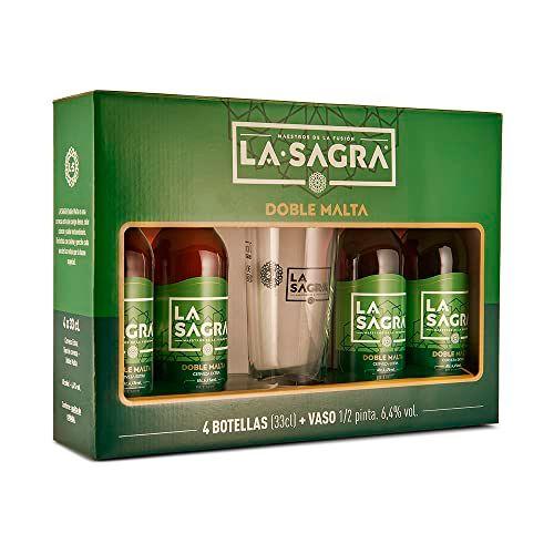 La Sagra - Pack 4 Cervezas de 330 ml + Vaso 1/2 pinta La Sagra - Pack 4 Cervezas de 330 ml + Vaso 1/2 pinta